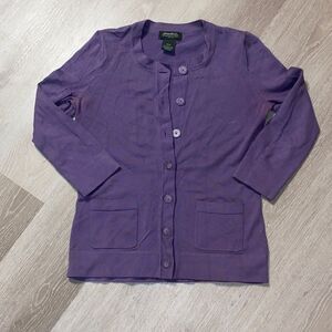 Eddie Bauer Purple Button Down Sweater | Cardigan